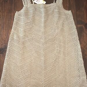 A New Day Light Green Crochet Midi Dress